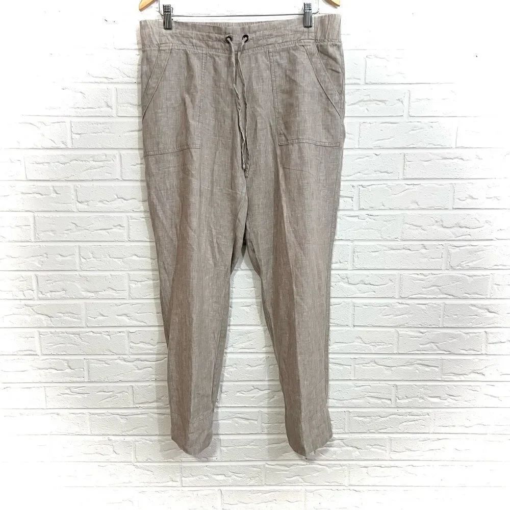 Athleta Linen Pull On Pants Size 10 Tall